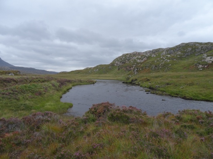 Kirkaig River where it exits Fionn Loch. I was thinking about trying to cross here . . . glad I changed my mind!