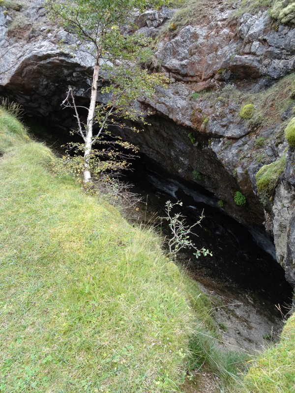The main cave entrance in the Traligill valley.
