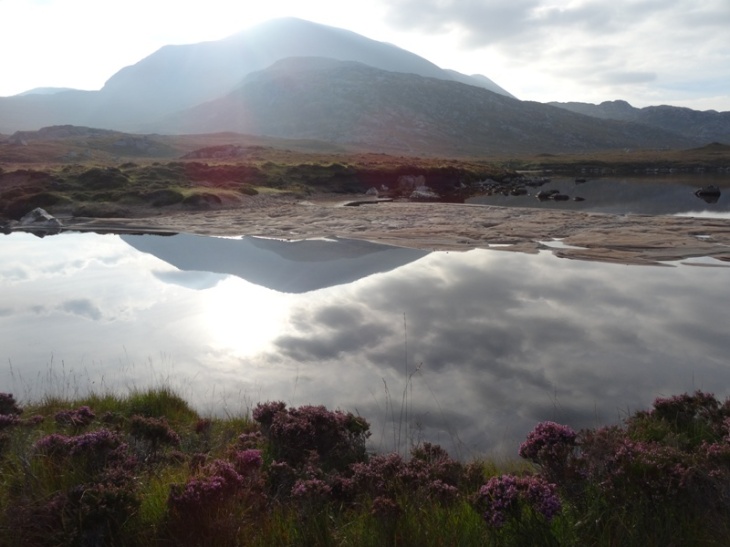 Foinaven, reflected in Loch na Claise Carnaich