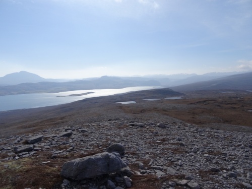 Looking south-west to the end of Loch Eriboll. Strabeg is somewhere beyond the water to the right.